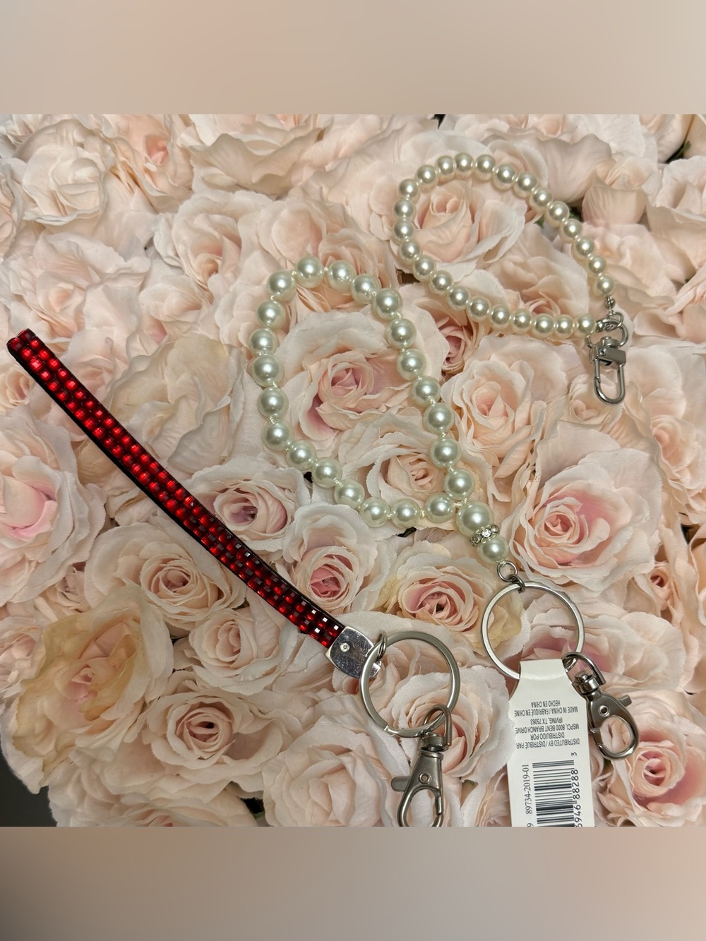 Pearl Beaded Wristlet Keychain